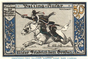 Notgeld Stadt Stolp 1275.4 , 50 Pfennig Schein mit Wz in kfr. o.D. , Pommern Seriennotgeld