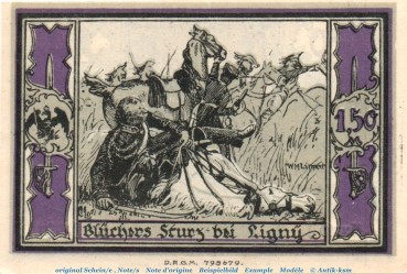 Notgeld Stadt Stolp 1275.6.a , 1,50 Mark Schein in kfr. Wz Z-Muster , o.D. , Pommern Seriennotgeld