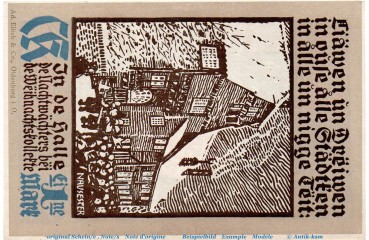 Preview: Notgeld Stadt Wiedenbrück 1423.1.b , 1 Mark Schein -CK- in kfr. von 1921 , Westfalen Seriennotgeld