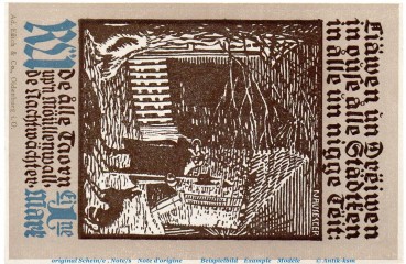 Preview: Notgeld Stadt Wiedenbrück 1423.1.b , 1 Mark Schein -RÜ- in kfr. von 1921 , Westfalen Seriennotgeld