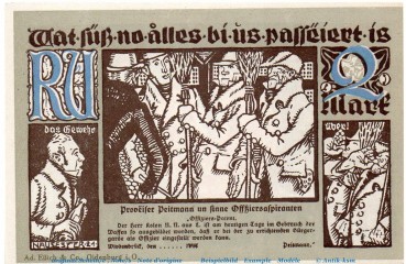 Preview: Notgeld Stadt Wiedenbrück 1423.1.b , 2 Mark -RÜ- mit Drfa. in kfr. von 1921 , Westfalen Seriennotgeld