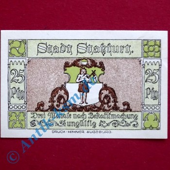 Notgeld Stassfurt , 25 Pfennig Türme ohne Kennummer , Mehl Grabowski 1256.2 C , von 1921 , Sachsen Anhalt Seriennotgeld