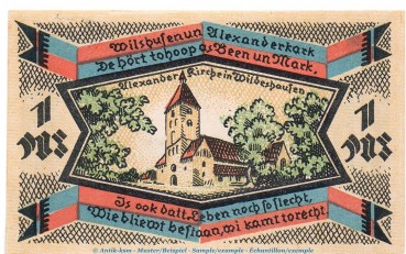 Preview: Notgeld Stegemanns Hotel Wildeshausen 1427.1.b , 1 Mark Schein in kfr. o.D. Niedersachsen Seriennotgeld