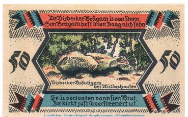 Preview: Notgeld Stegemanns Hotel Wildeshausen 1427.1.b , 50 Pfennig Nr.2 in kfr. o.D. Niedersachsen Seriennotgeld