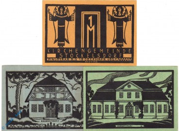Notgeld Stockelsdorf , Set mit 3 Scheinen kfr , Mehl Grabowski 1271.1 , von 1921 , Schleswig Holstein Seriennotgeld