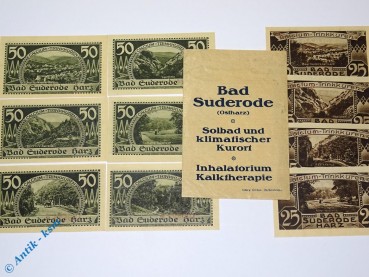 Notgeld Suderode , Set mit 10 Scheinen und original Tüte , Mehl Grabowski 1292.1 , von 1921 , Sachsen Anhalt Seriennotgeld