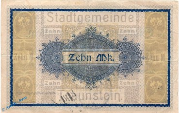 Preview: Notgeld Traunstein , 10 Mark Schein in gbr. Geiger 520.01.a , 20.04.1919 , Bayern Großnotgeld