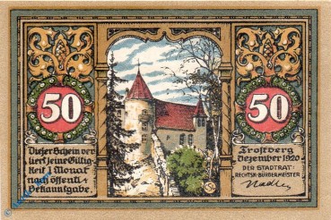 Notgeld Trostberg , 50 Pfennig Schein Nr 2 , Mehl Grabowski 1348.1 , von 1920 , Bayern Seriennotgeld