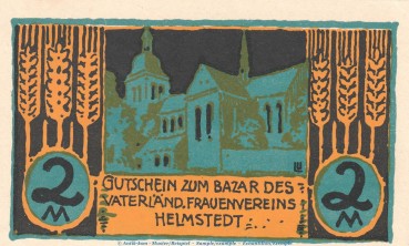 Notgeld Vatl. Frauenverein Helmstedt 598.1 , 2 Mark Schein in kfr. o.D. Niedersachsen Seriennotgeld