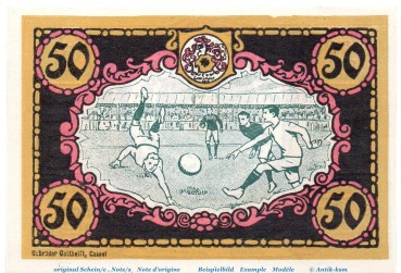 Notgeld Victoria Bad Wildungen 1428.1.a , 50 Pfennig Nr 4 , Weißer Rand in kfr. von 1921 , Hessen Seriennotgeld