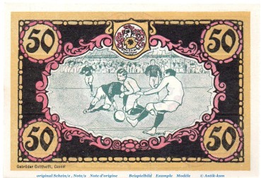 Notgeld Victoria Bad Wildungen 1428.1.a , 50 Pfennig Nr 5 , Weißer Rand in kfr. von 1921 , Hessen Seriennotgeld