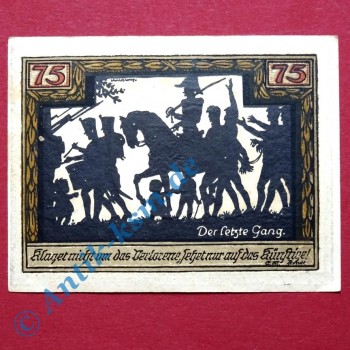 Preview: Notgeld Wesel , mit weißem Rand , 75 Pfennig Schein 2 , Mehl Grabowski 1409.3 , von 1921 , Westfalen Seriennotgeld