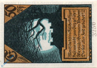 Notgeld Wettin , 50 Pfennig Schein E , Wachenburg , Mehl Grabowski 1421.1 a , Sachsen Anhalt Seriennotgeld