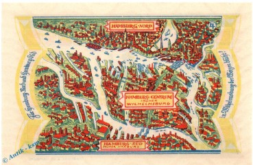 Wilhelmsburg , Notgeld 50 Pfennig Schein Nr.4 , M-G 1429.1 Hamburg 1921 Seriennotgeld