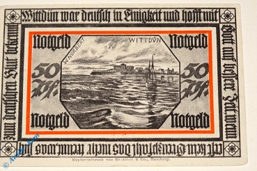 Notgeld Wittdün a. Amrum , 50 Pfennig Schein Nr 1 , Mehl Grabowski 1441.1 , Schleswig Holstein Seriennotgeld