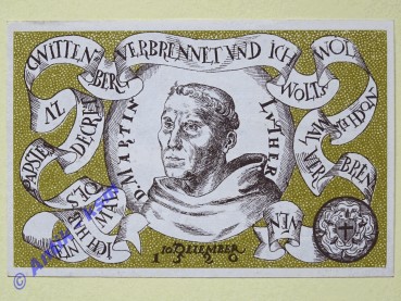 Notgeld Wittenberg , decret , Sachsen Anhalt , Einzelschein über 50 Pfennig T , Mehl Grabowski 1443.1 , von 1920 , Seriennotgeld