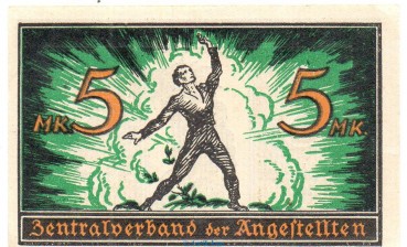 Preview: Notgeld Z.d.A Kampfmarke Hamburg 562.1 , 5 Mark Schein in kfr. o.D. , Hamburg Seriennotgeld