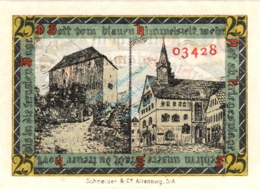 Preview: Orlamünde , Notgeld 25 Pfennig Schein unc-kfr. Ti.5415.05.07 , Thüringen 1920 Verkehrsausgabe
