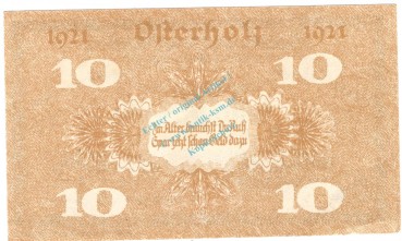 Preview: Osterholz , Notgeld 10 Pfennig Schein -A- unc-kfr. Ti.5450.05.01 , Niedersachsen 1921 Verkehrsausgabe