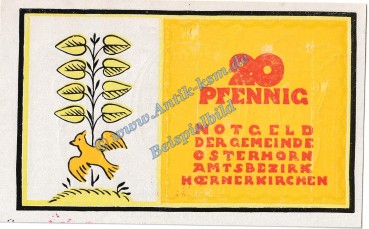 Osterhorn , Notgeld 20 Pfennig Schein in kfr. M-G 1035.1.a , Schleswig Holstein o.D. Seriennotgeld