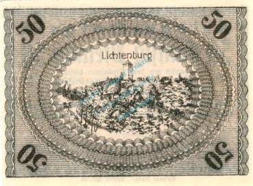 Preview: Ostheim , Notgeld 50 Pfennig -Lichtenburg- unc-kfr. Ti.5465.05.42 , Thüringen 1918 Verkehrsausgabe