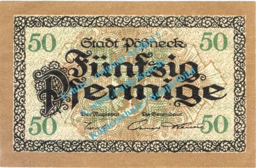 Pössneck , Notgeld 50 Pfennig Schein in kfr. Tieste 5695.05.12 , Thüringen o.D. Verkehrsausgabe