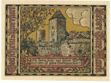 Querfurt , Notgeld 1 Mark -Nr.2- unc-kfr. M-G.1090.1 , SA 1921 Seriennotgeld -5828-