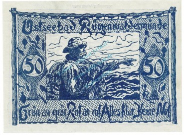 Preview: Rügenwaldermünde , Notgeld 50 Pfennig Schein unc-kfr. M-G 1149.1.e , POM 1921 Seriennotgeld -3781-