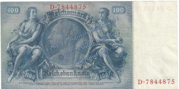 Preview: Reichsbanknote , 100 Mark Schein D-D in gbr. DEU-211, Ros.176, P.183, vom 24.06.1935 , Drittes Reich
