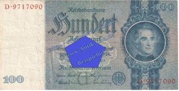 Reichsbanknote , 100 Mark Schein U-D in gbr. DEU-211,  Ros.176, P.183, vom 24.06.1935 , Drittes Reich