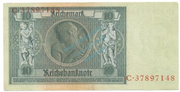Preview: Reichsbanknote , 10 Mark Schein -E 2- L-gbr. DEU-183.b, Ros.173, P.180 Weimarer Republik 1929 Reichsbank