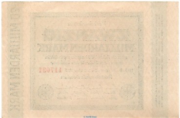 Preview: Reichsbanknote , 20 Milliarden Mark -Rauten- in kfr. DEU-137.e, Ros.115, P.118 , vom 01.10.1923 , Weimarer Republik - Inflation