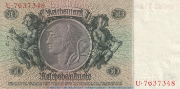 Preview: Reichsbanknote , 50 Mark Schein -D1- in kfr. DEU-210.a, Ros.175, P.182 , vom 30.03.1933 , deutsches Reich - Reichsbank