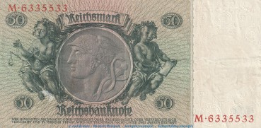 Preview: Reichsbanknote , 50 Mark Schein -H- in gbr. DEU-210.a, Ros.175, P.182 , vom 30.03.1933 , deutsches Reich - Reichsbank