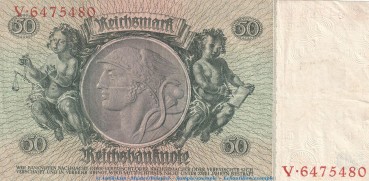 Preview: Reichsbanknote , 50 Mark Schein -X1- in gbr. DEU-210.a, Ros.175, P.182 , vom 30.03.1933 , deutsches Reich - Reichsbank
