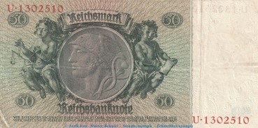 Preview: Reichsbanknote , 50 Mark Schein -Z- in gbr. DEU-210.a, Ros.175, P.182 , vom 30.03.1933 , deutsches Reich - Reichsbank
