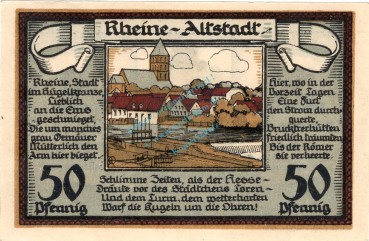 Preview: Rheine , Notgeld 50 Pfennig Schein unc-kfr. M-G 1351.1 , Westfalen 1922 Seriennotgeld