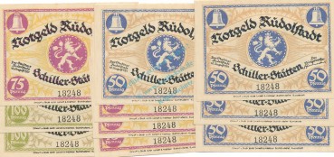Rudolstadt , Notgeld Set -10 x Nummerngleich- unc-kfr. M-G 1146.2 , TH 1921 Seriennotgeld -5811-