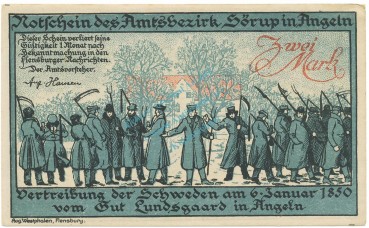 Sörup , Notgeld 2 Mark -o.Kn- unc-kfr. M-G 1231.2.b , SH o.D. Seriennotgeld -5706-