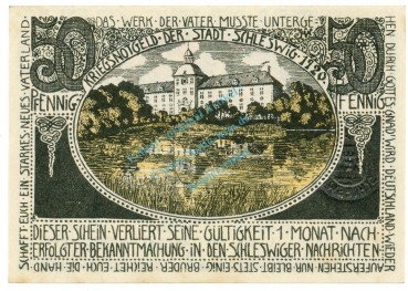 Preview: Schleswig , Notgeld 50 Pfennig Schein unc-kfr. Ti.6560.10.30 SH 1920 Verkehrsausgabe -4293-