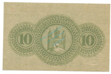 Preview: Schleusingen , Notgeld 10 Pfennig Schein unc-kfr. Ti.6570.05.06 TH o.D. Verkehrsausgabe -4303-