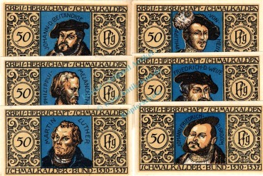 Preview: Schmalkalden , Notgeld Set --6 x KN fortlaufend-- unc-kfr. M-G 1184.3 , Thüringen 1921 Seriennotgeld