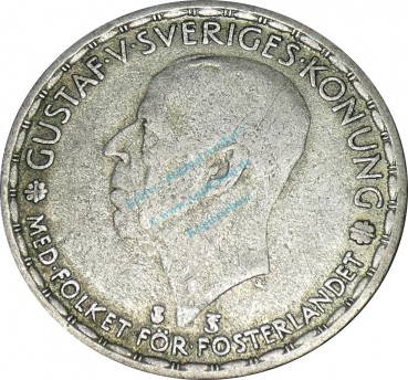 Schweden , 1 Krone Münze 1946 -unter Gustaf V- KM.814 s. -0257-