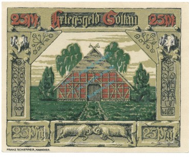 Preview: Soltau , Notgeld 25 Pfennig Schein unc-kfr. Ti.6965.05.30 NDS 1920 Verkehrsausgabe -4290-