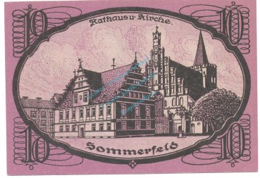 Preview: Sommerfeld , Notgeld 10 Pfennig Schein unc-kfr. Ti.6970.05.20 BBG 1920 Verkehrsausgabe -4274-
