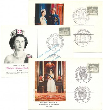 Sonderpostkarte -3 x Staatsbesuch Elisabeth II- 1965 Mi.140 -0527-