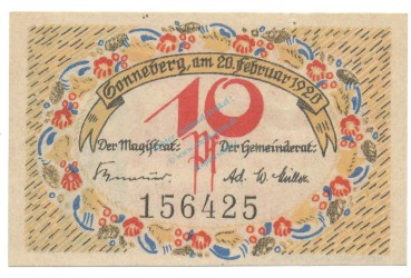 Sonneberg , Notgeld 10 Pfennig Schein unc-kfr. Ti.6985.10.15 TH 1920 Verkehrsausgabe -4271-