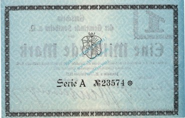 Preview: Sontheim , Banknote 1 Milliarde Mark Schein in kfr. Keller 4528 , Württemberg 1923 Inflation