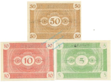 Preview: Stadtlengsfeld , Notgeld Set 3 Scheine unc-kfr. Ti.7055.05.30-32 TH 1917 Verkehrsausgabe -4277-