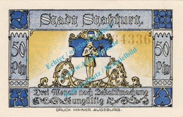 Preview: Stassfurt , Notgeld 50 Pfennig Schein Nr.3 in kfr. M-G 1256.3.a , Sachsen Anhalt 1921 Seriennotgeld